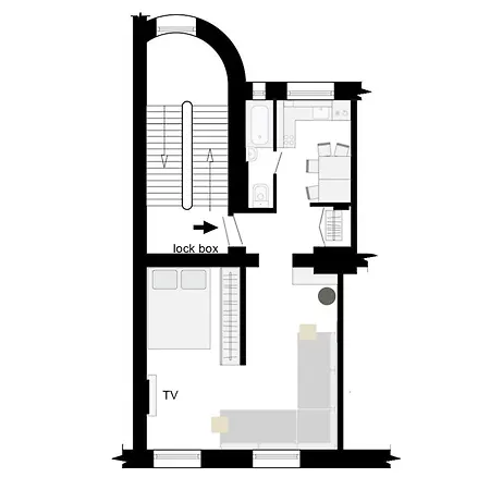 Appartement Midcentury Modern, Quiet, 40m With Bath